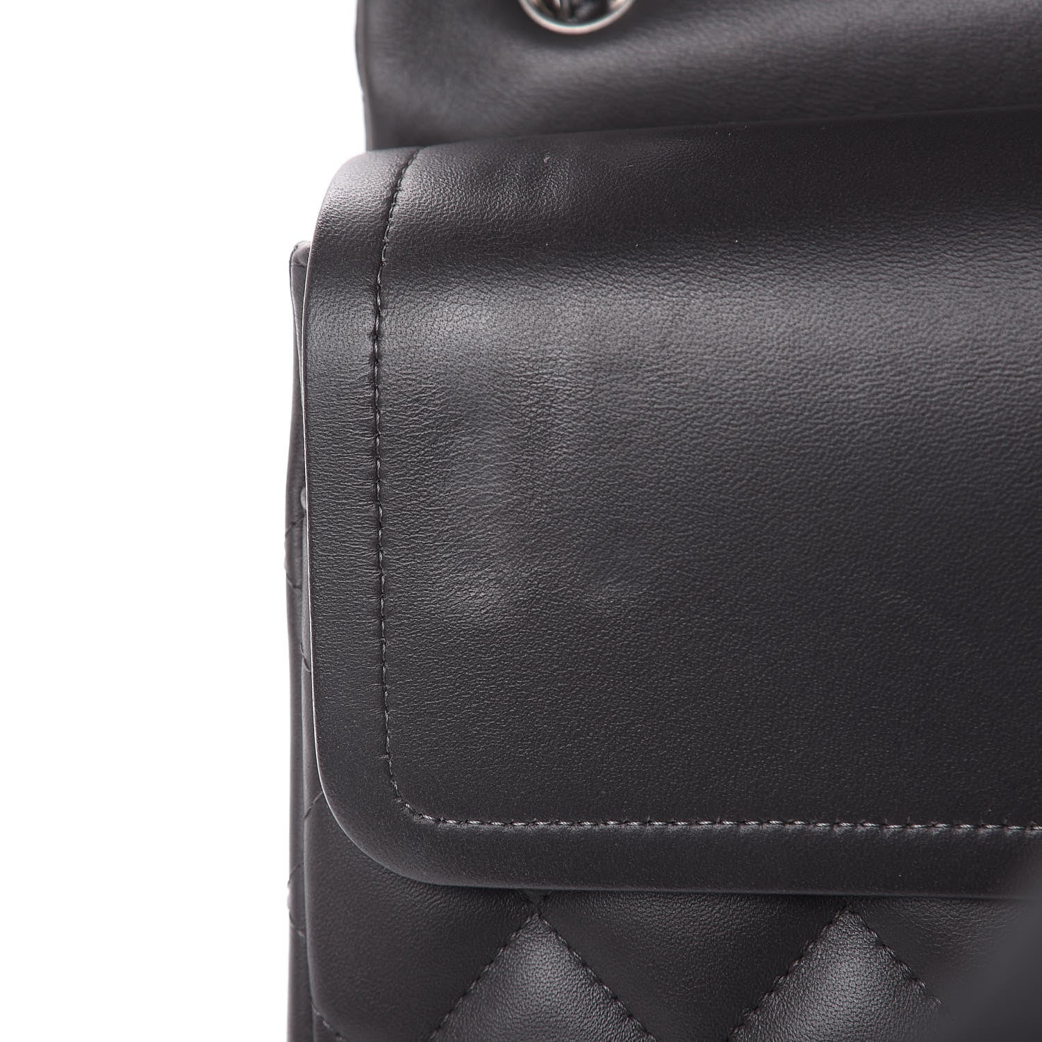 Chanel Lambskin Quilted Jumbo Double Flap Dark Grey 13 of 14