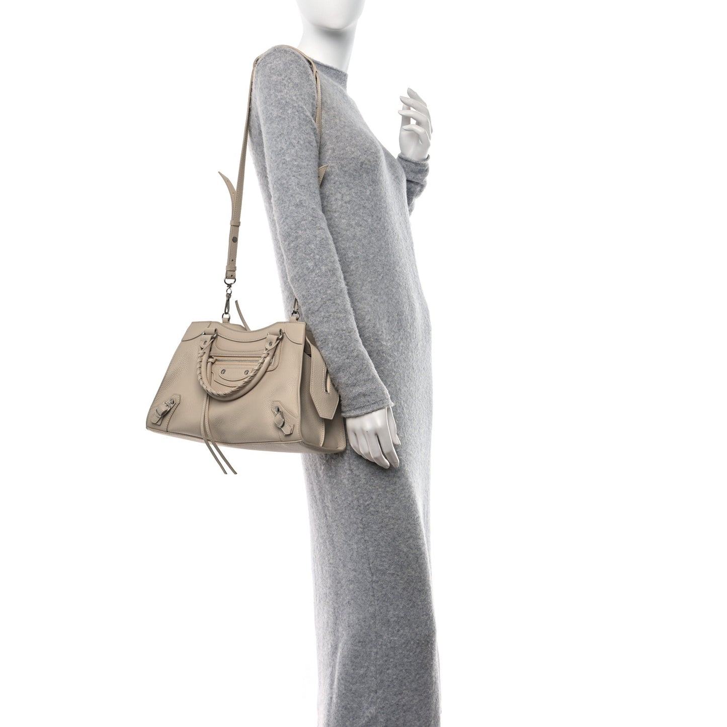 Grained Calfskin Neo Classic Silver Hardware S City Cream