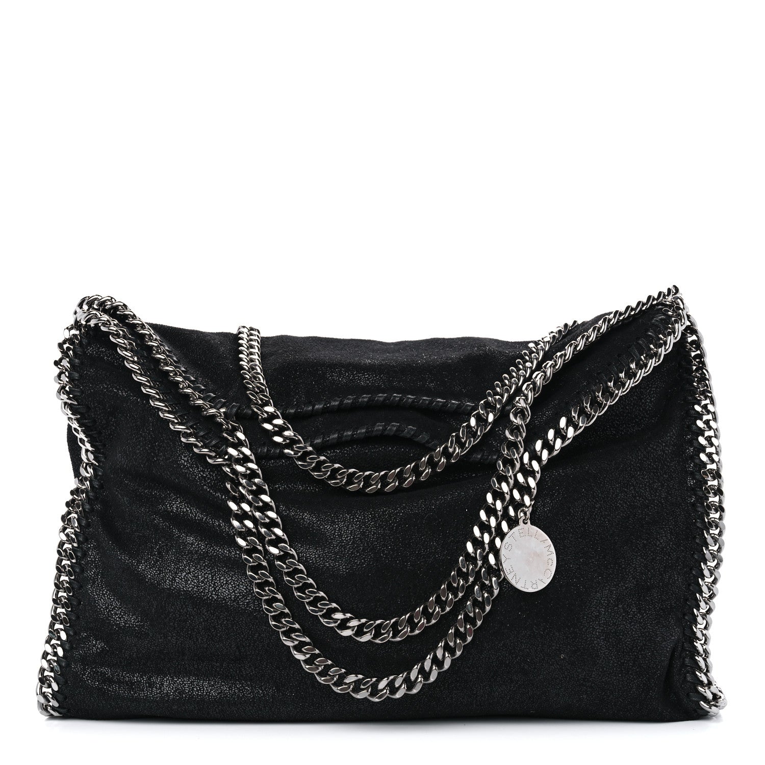 Stella McCartney STELLA MCCARTNEY Shaggy Deer Falabella Fold Over Tote Black 1 of 10