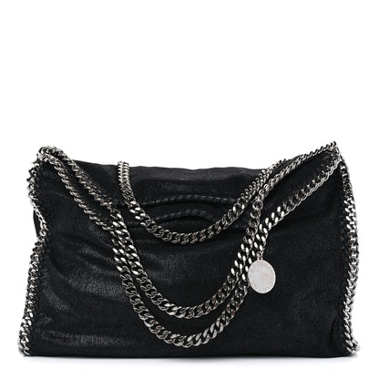 Stella McCartney STELLA MCCARTNEY Shaggy Deer Falabella Fold Over Tote Black 1 of 10