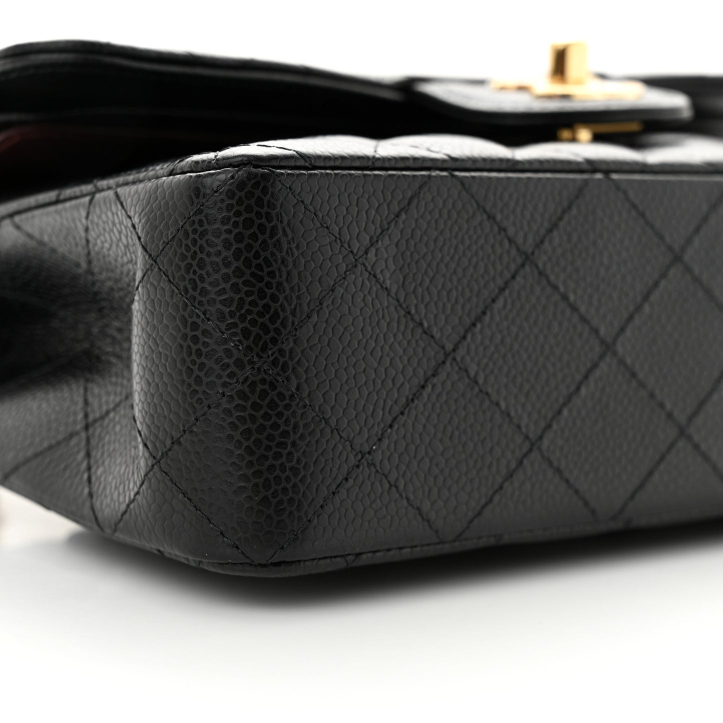 Caviar Quilted Small Double Flap Black