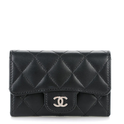 Chanel Lambskin Quilted Flap Card Holder Black 1 of 8