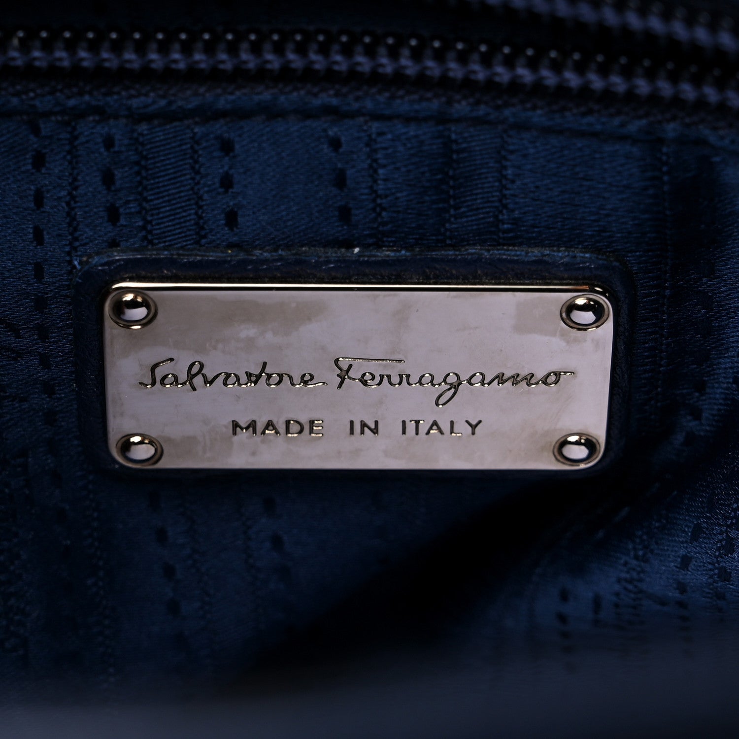 Salvatore Ferragamo Calfskin Medium Sofia Satchel Navy 6 of 15