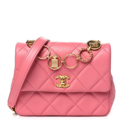 Chanel Lambskin Quilted Mini Charms Square Flap Pink 1 of 10