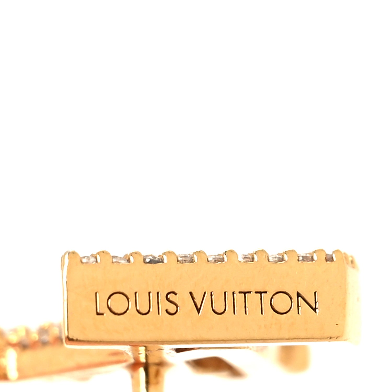 Louis Vuitton Metal Crystal LV Iconic Earrings Gold 5 of 6
