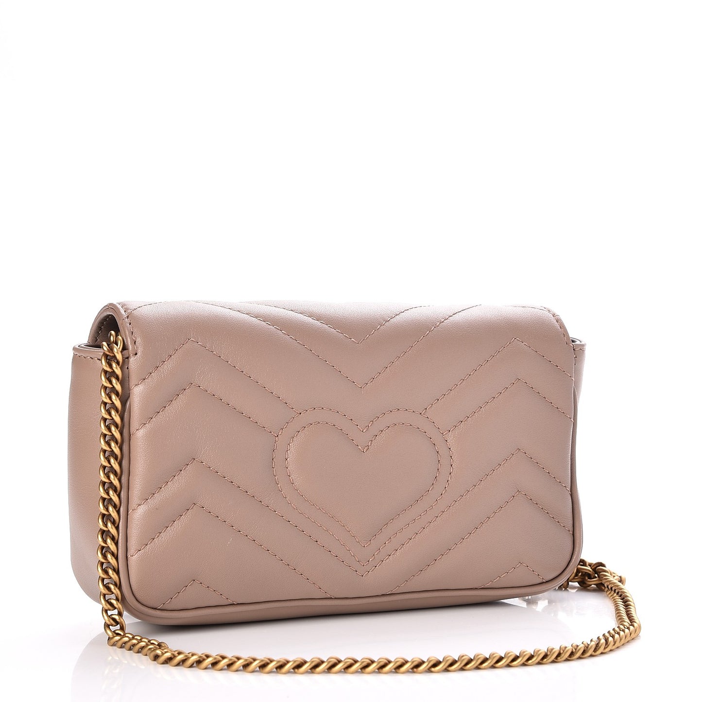 Calfskin Matelasse Super Mini GG Marmont Shoulder Bag Porcelain Rose