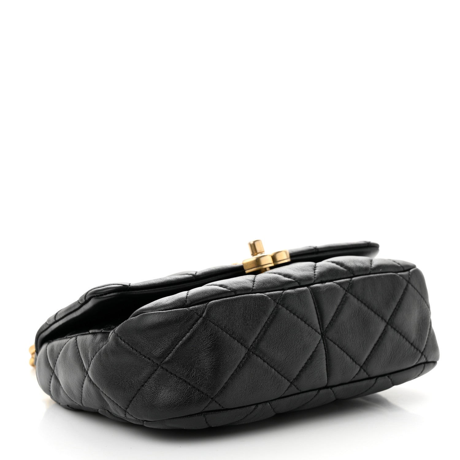 Chanel Lambskin Quilted Small Lacquered Chain Flap Black 4 of 10