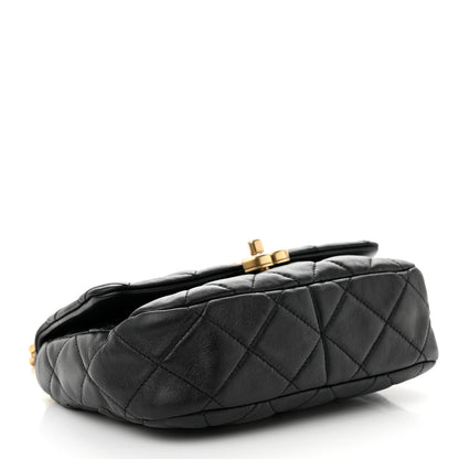 Chanel Lambskin Quilted Small Lacquered Chain Flap Black 4 of 10