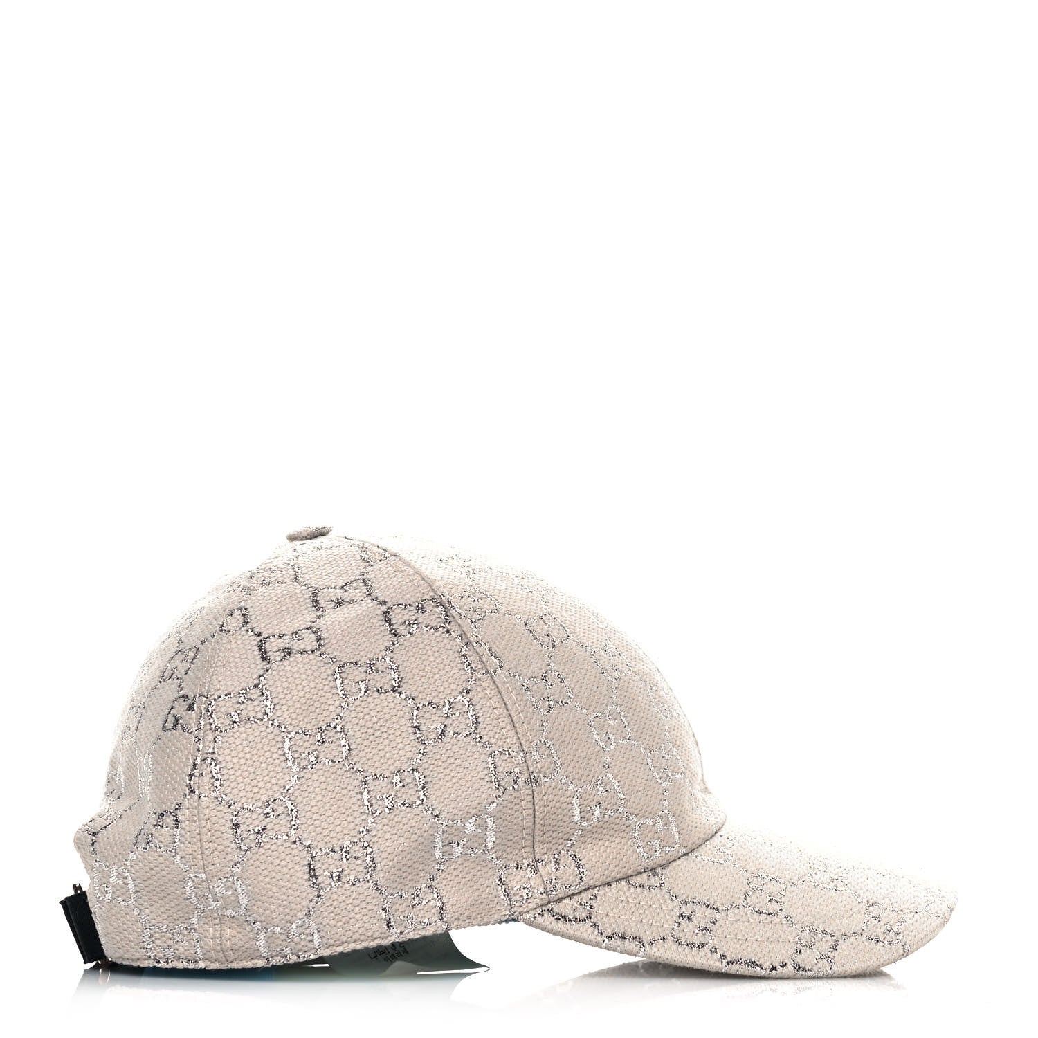 Gucci Canvas Lame GG Monogram Rush Baseball Hat L Gardenia Silver 4 of 7