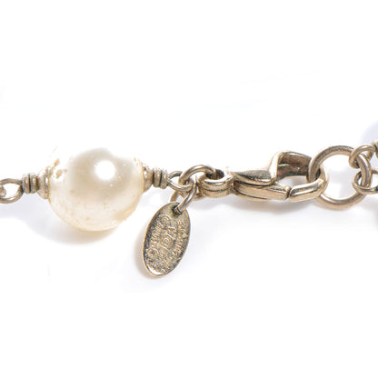 Chanel Pearl Crystal CC Beaded Long Necklace 4 of 5