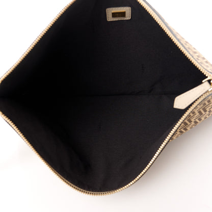 Fendi Suede Vitello Grace Micro FF Large Flat Pouch Nude Spring Maya 5 of 11