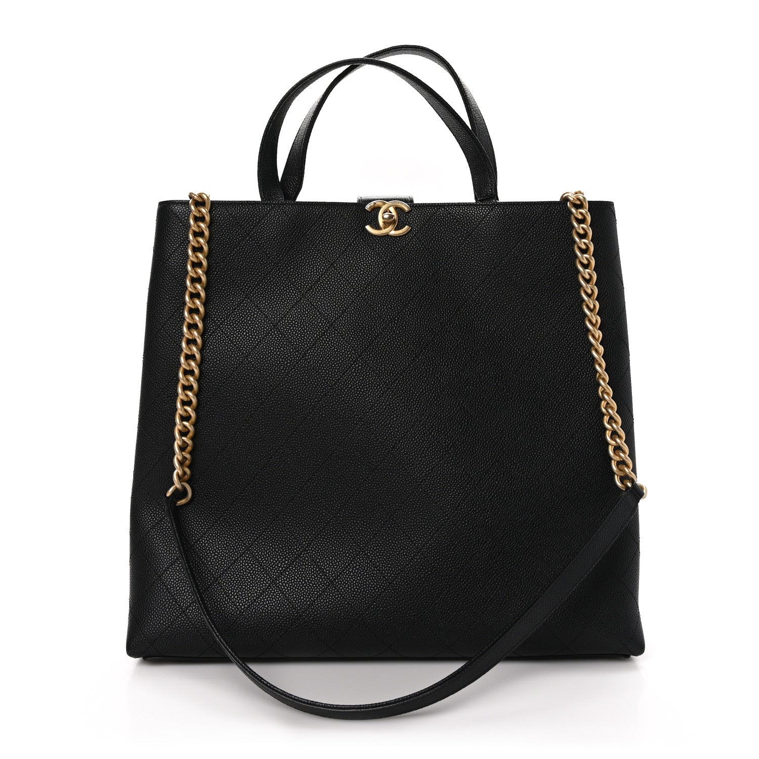 Chanel Caviar Stitched Large Shopping Tote Bag Black 1 of 11