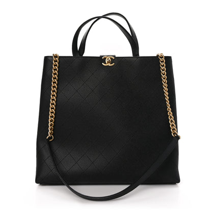 Chanel Caviar Stitched Large Shopping Tote Bag Black 1 of 11