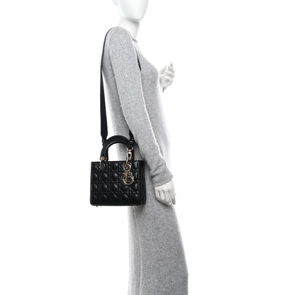 Christian Dior Lambskin Cannage Small My ABCDior Lady Dior Black 2 of 9