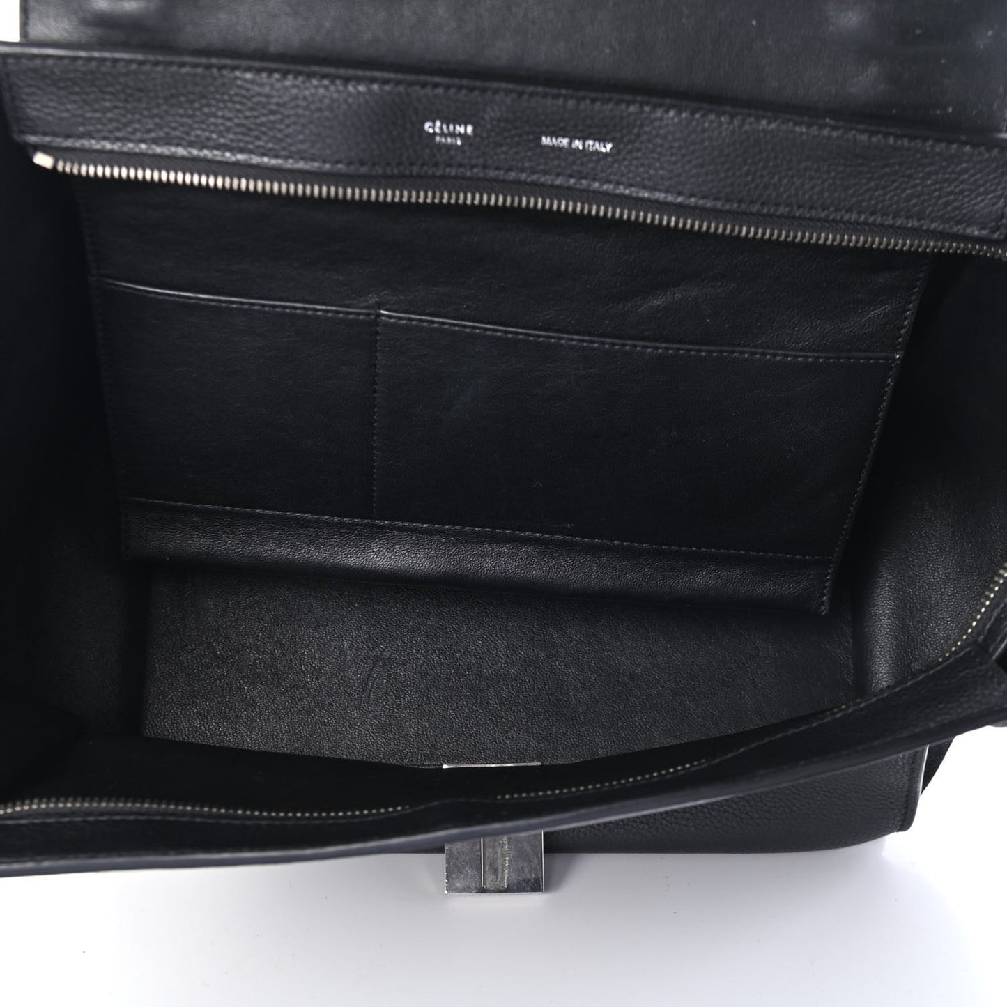 Drummed Calfskin Suede Medium Trapeze Black