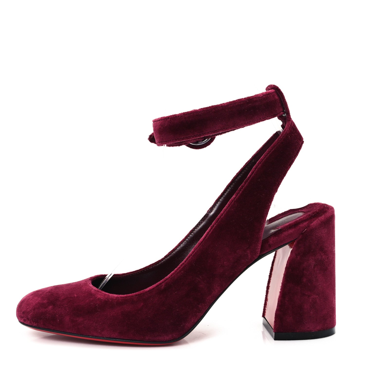 Christian Louboutin Velvet Miss Sab Sling 85 Pumps 35.5 Burgundy 1 of 8