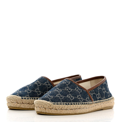 Gucci Denim GG Monogram Espadrilles 39 Blue Tea Cuir 3 of 12