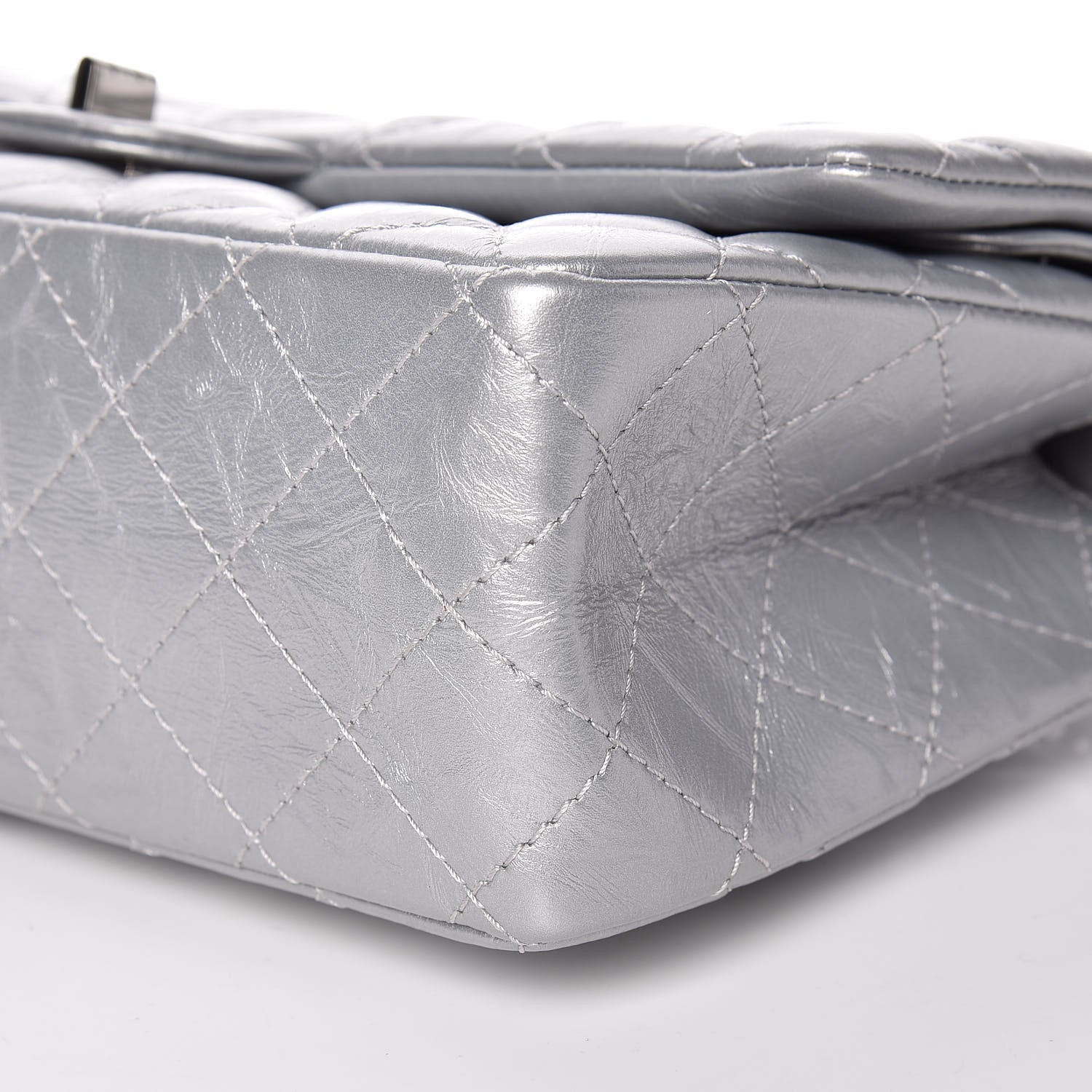 Chanel Metallic Aged Calfskin Quilted 2.55 Reissue 226 Flap Silver 6 of 11
