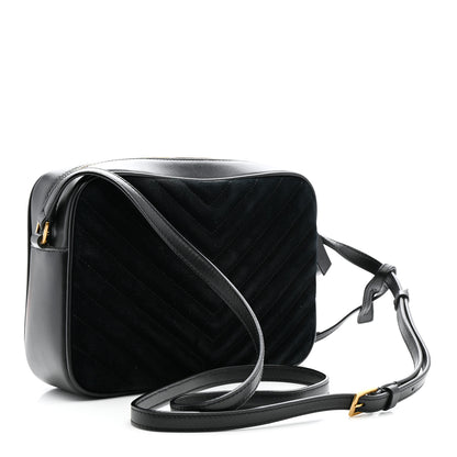 Saint Laurent Suede Calfskin Monogram Lou Camera Bag Black 3 of 14