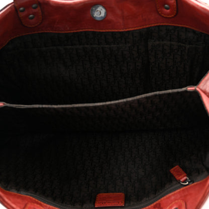 Christian Dior Calfskin Large Gaucho Double Saddle Bag Red 5 of 13