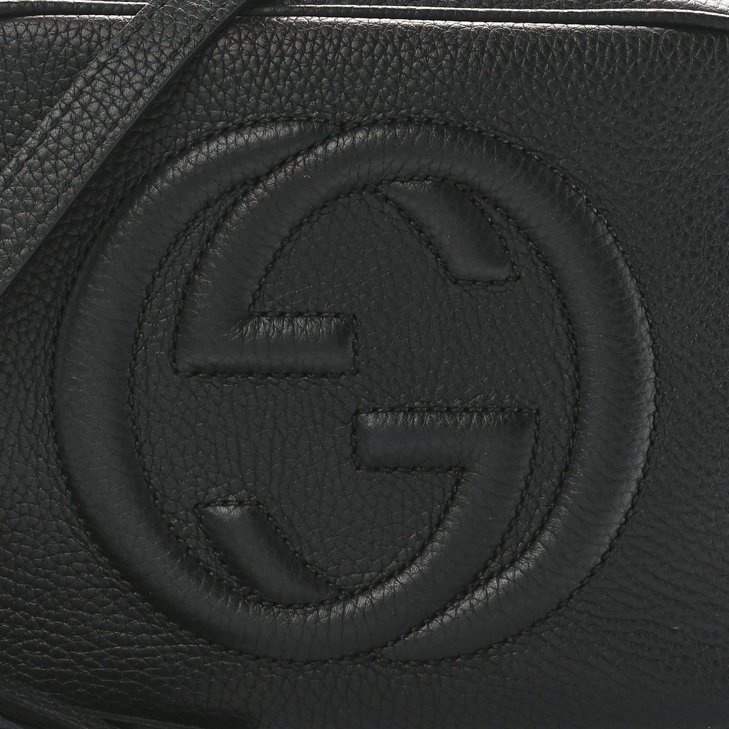 Pebbled Calfskin Small Soho Disco Bag Black
