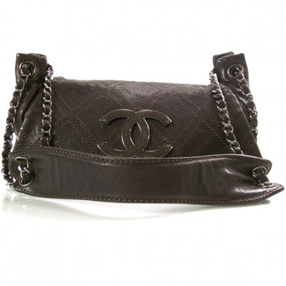 Chanel Leather Diamond Stitch Flap Brown 1 of 12
