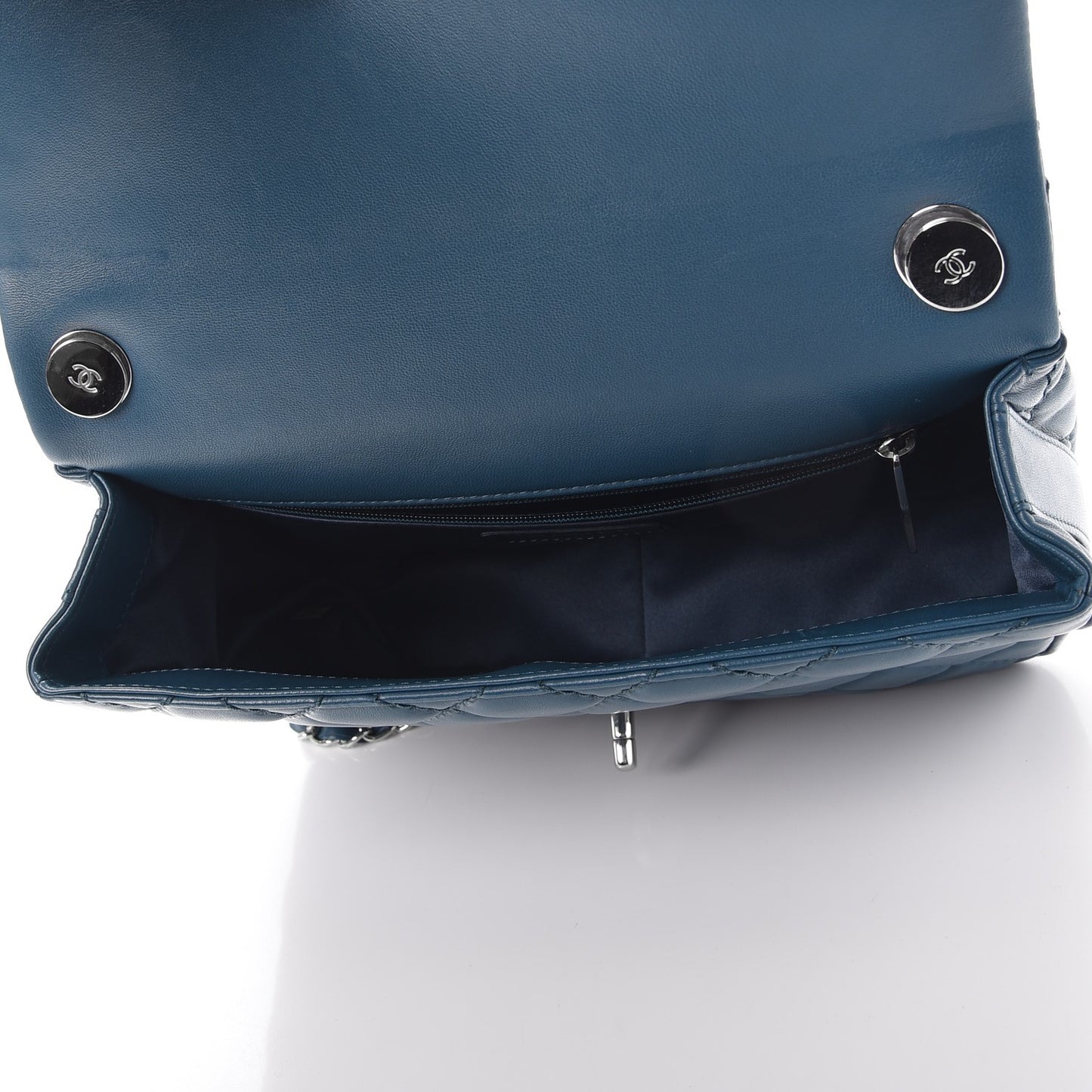 Lambskin Quilted Medium Easy Carry Flap Blue