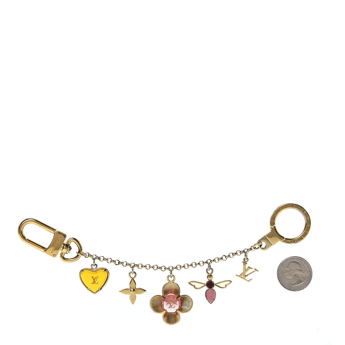Bee Flower Chain Key Charm