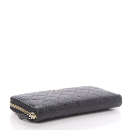 Chanel Caviar Quilted Large Gusset Zip Around Wallet Black 4 of 9