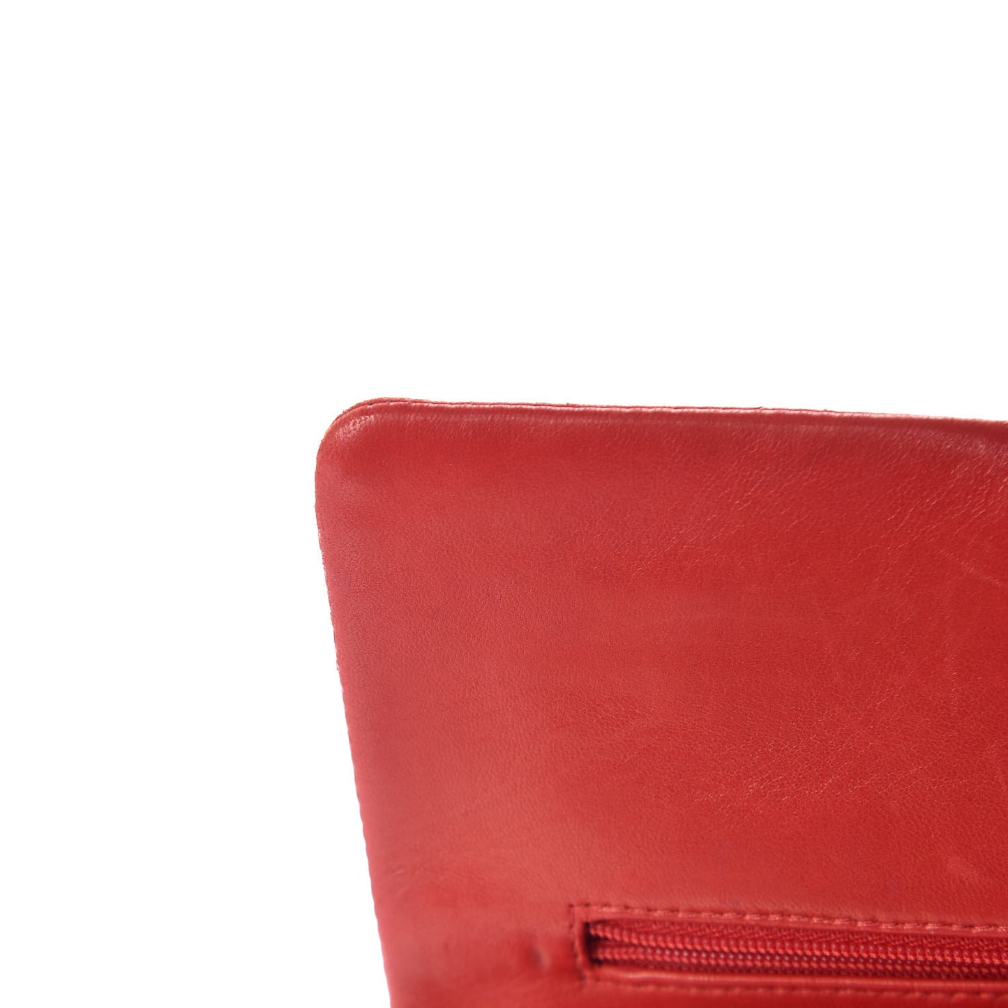 Lambskin Quilted Medium Double Flap Red