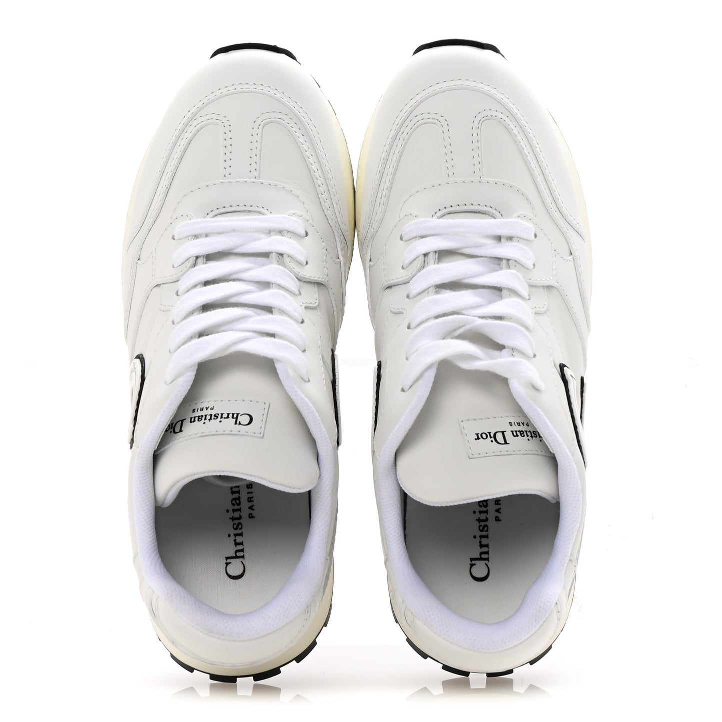 Calfskin C'est Dior Sneakers 37.5 White Black