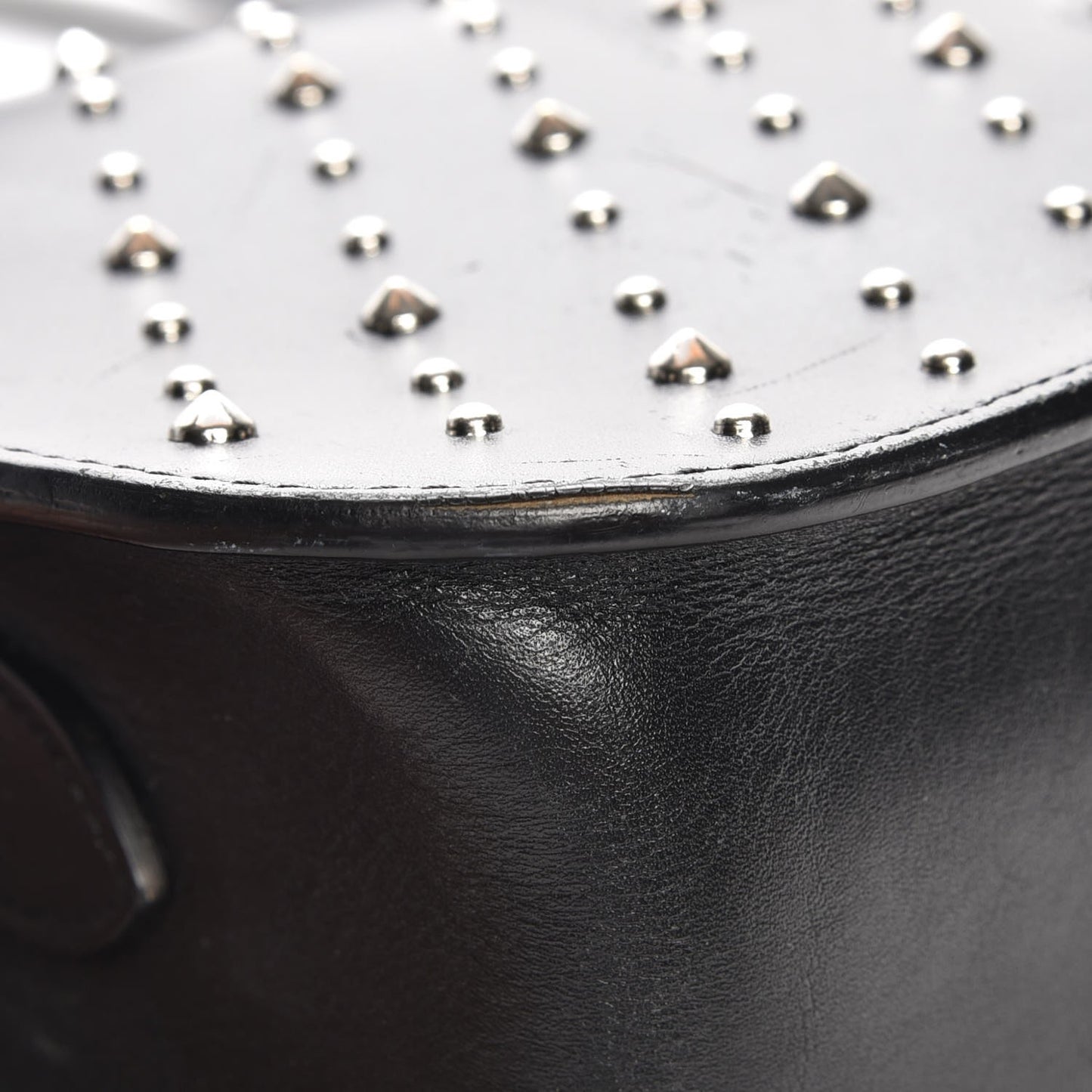 Calfskin Studded Small Padlock Crossbody Bag Black