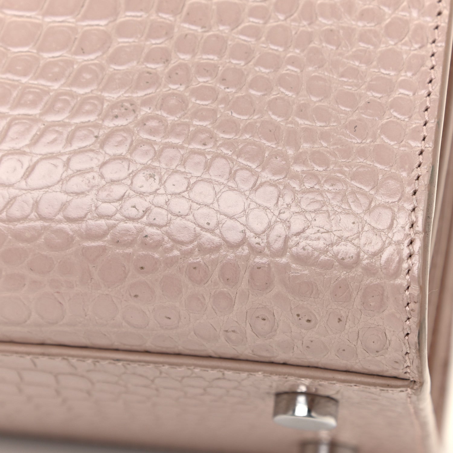 Saint Laurent Calfskin Crocodile Embossed Baby Sac De Jour Rose Antic 21 of 22