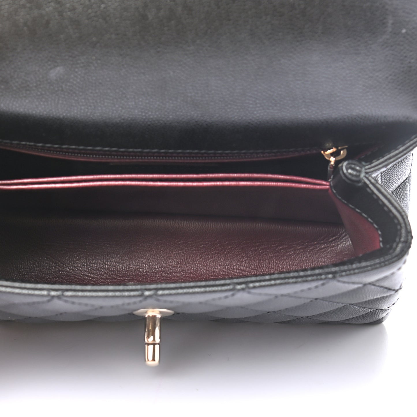 Caviar Quilted Mini Coco Handle Flap Black