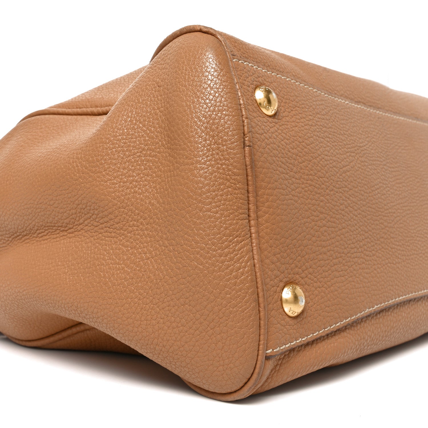 Prada Vitello Daino Top Handle Zip Tote Caramel 8 of 9