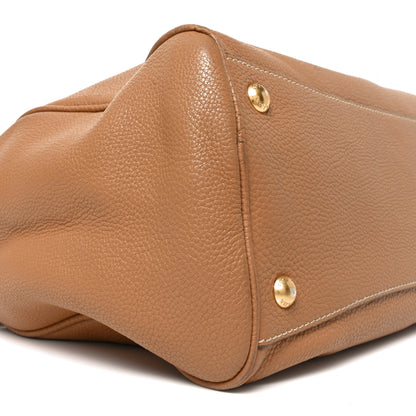 Prada Vitello Daino Top Handle Zip Tote Caramel 8 of 9