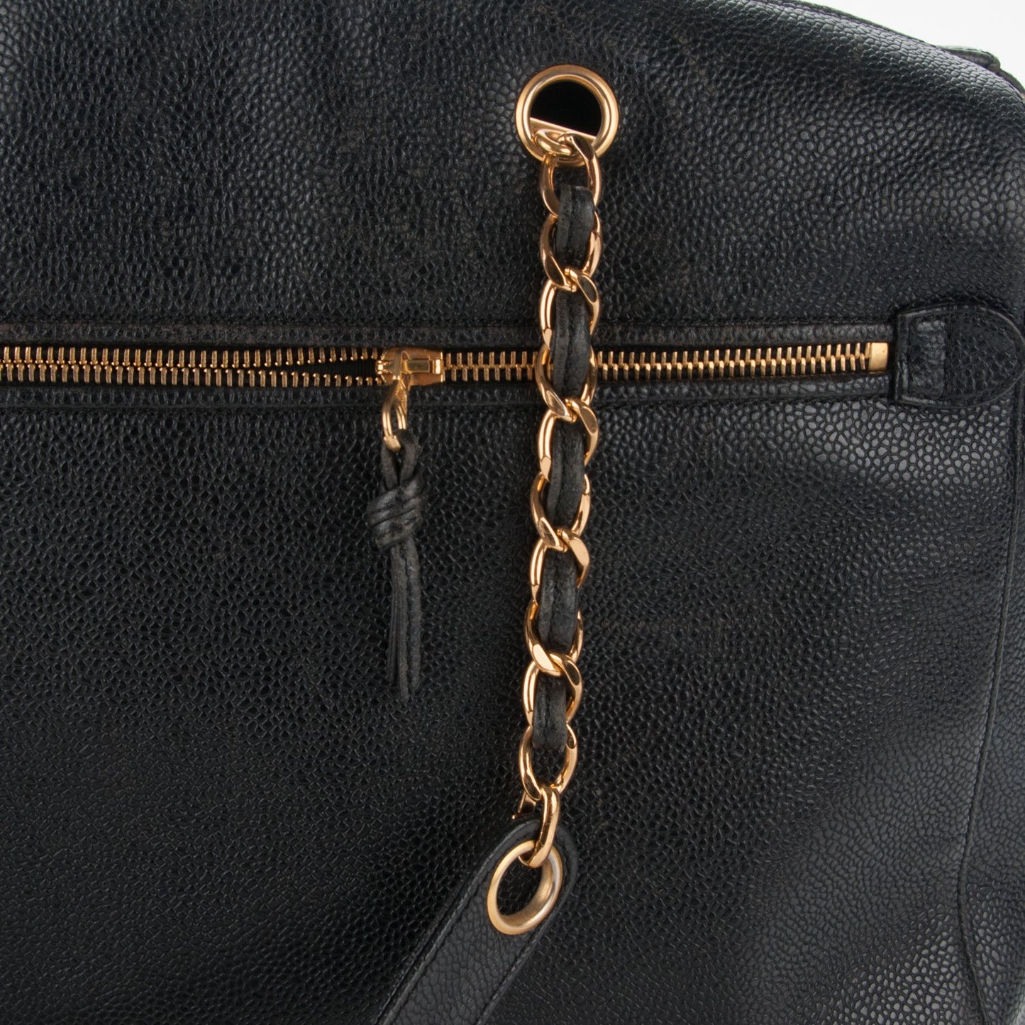 Caviar Large CC Shoulder Bag Black