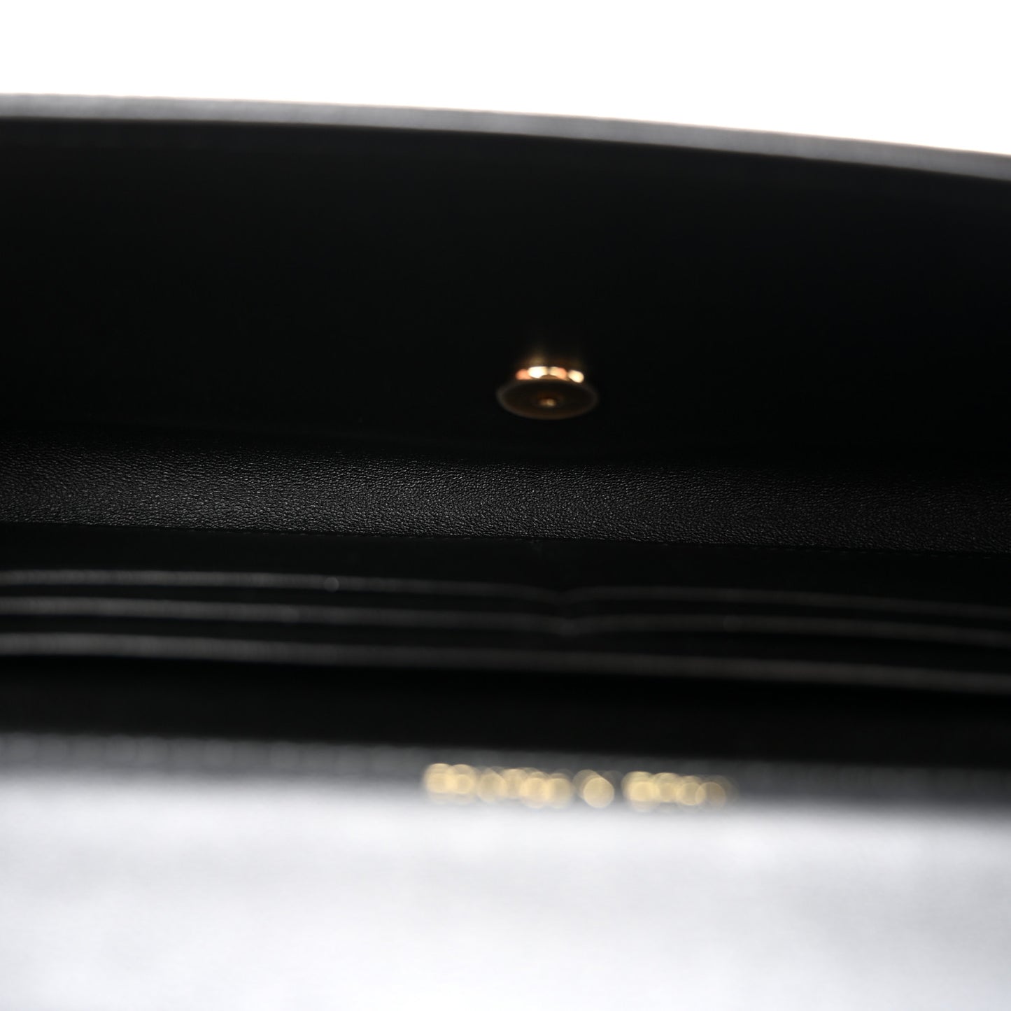 Calfskin Lizard Embossed Top Handle Clutch With Chain Black