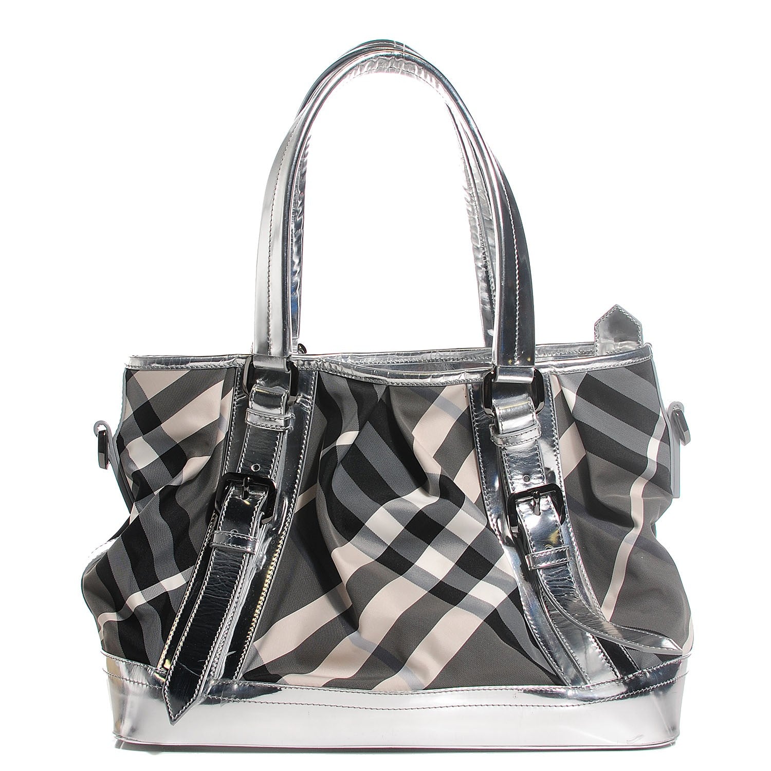Burberry Nylon Beat Check Lowry Silver 1 of 8