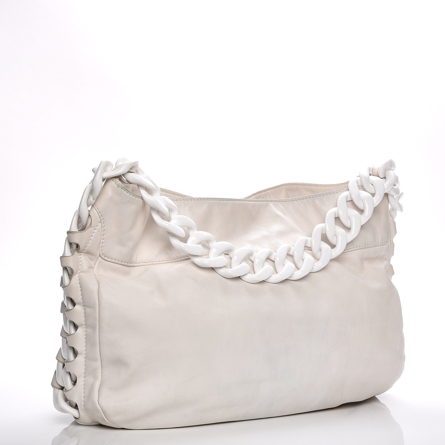 Chanel Calfskin Modern Chain Rhodoid Hobo White 3 of 11