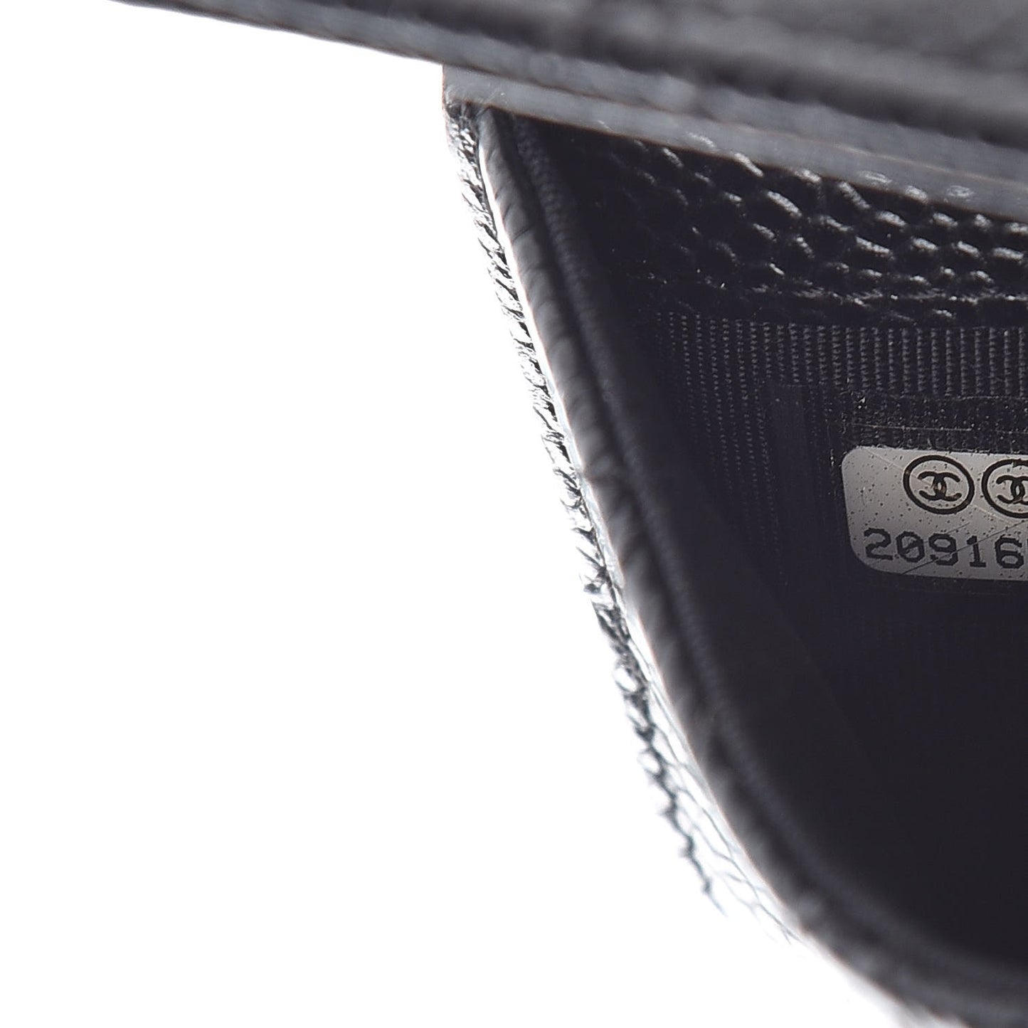 Caviar Quilted Flap Card Holder Black