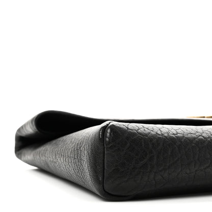 Saint Laurent Grained Lambskin Cassandre Envelope Pouch Black 8 of 9