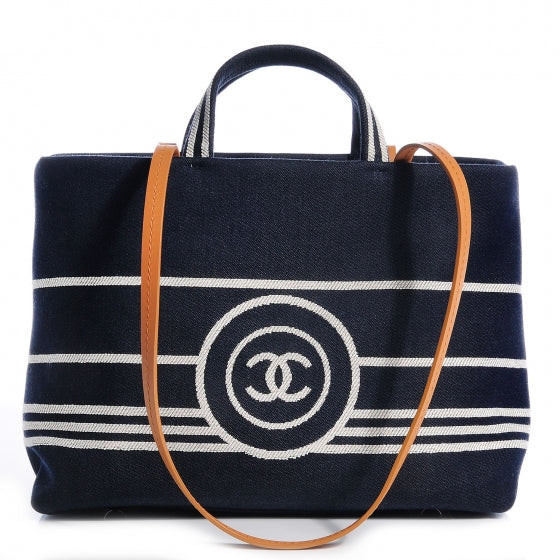 Chanel Denim Large Shopping Tote Blue 1 of 7