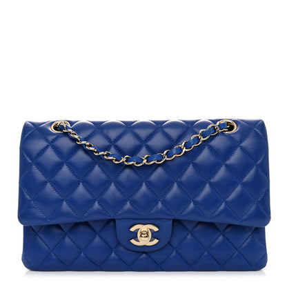 Chanel Lambskin Quilted Medium Double Flap Blue 1 of 10
