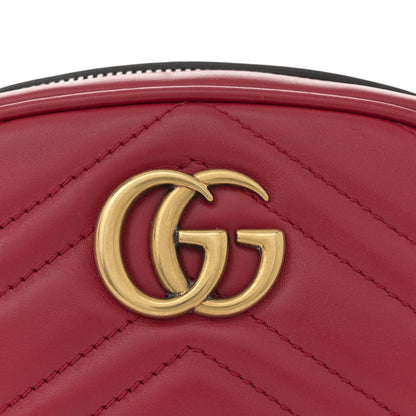 Gucci Calfskin Matelasse GG Marmont Belt Bag 95 38 Hibiscus Red 8 of 11