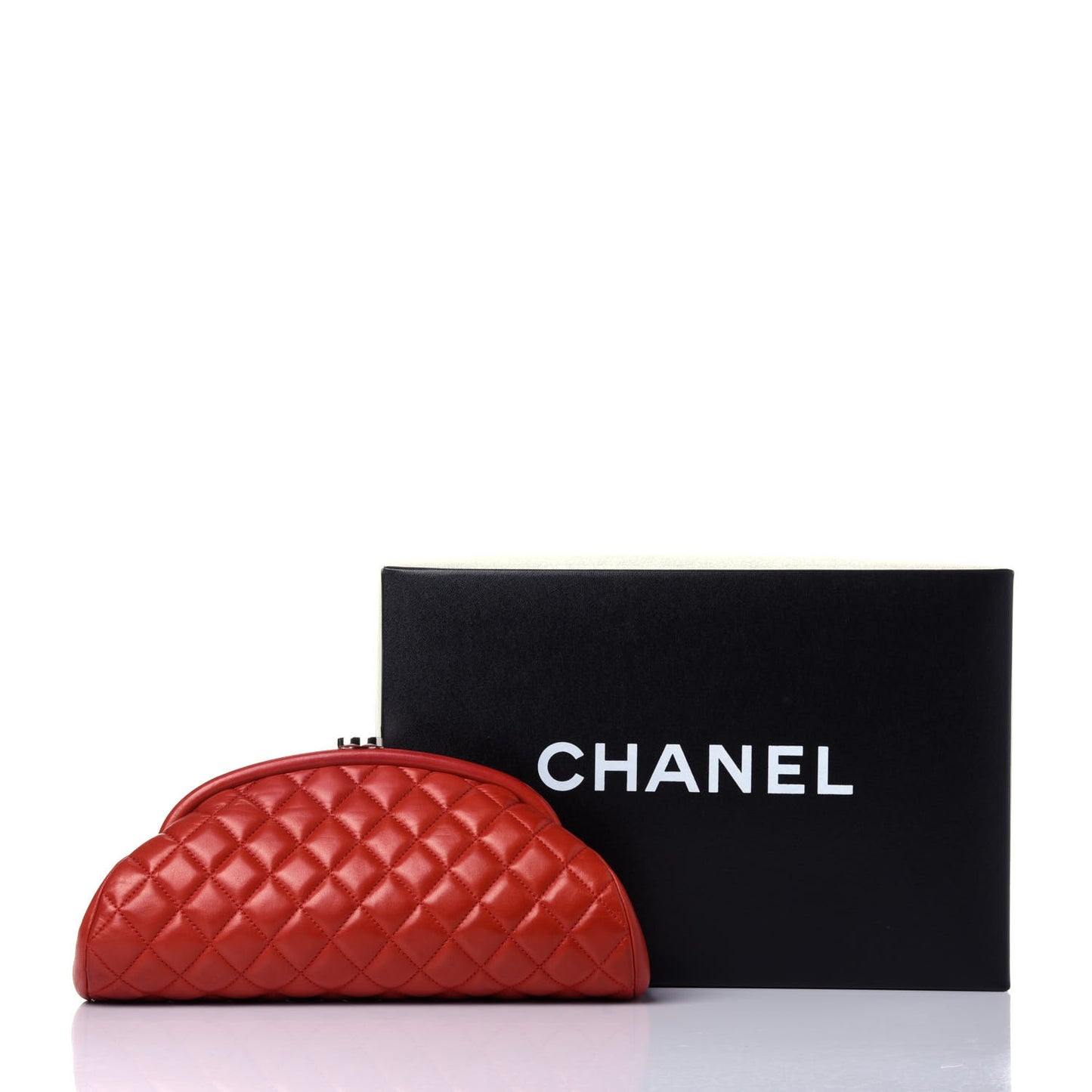 Lambskin Quilted Timeless Clutch Red