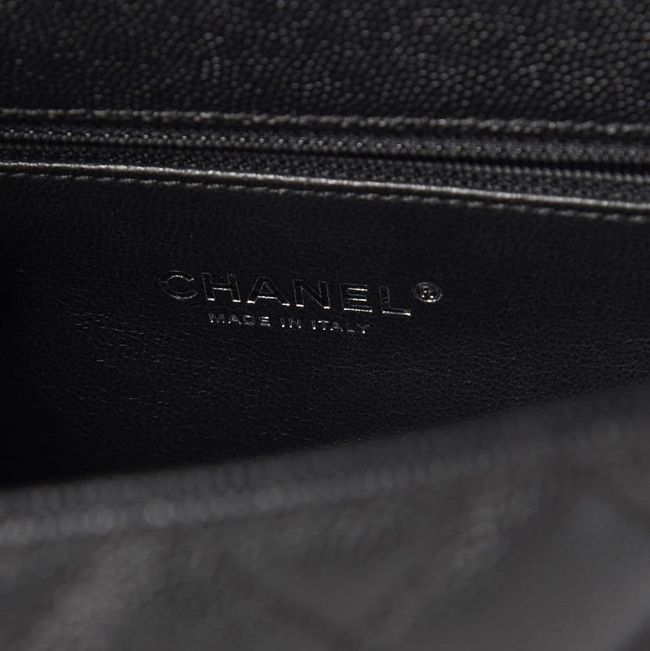 Chanel Caviar Lizard Quilted Small Coco Handle Flap Black 6 of 9