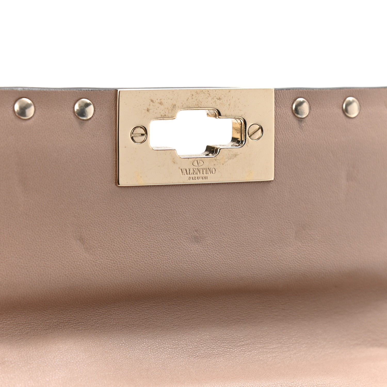 Valentino Garavani Nappa Small Rockstud Spike Shoulder Bag Poudre 9 of 9