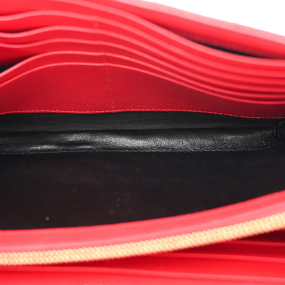 Saint Laurent Grain De Poudre Matelasse Chevron Monogram Chain Wallet New Red 5 of 12