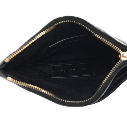 Saint Laurent Grain De Poudre Chevron Monogram Bill Pouch Black 5 of 10